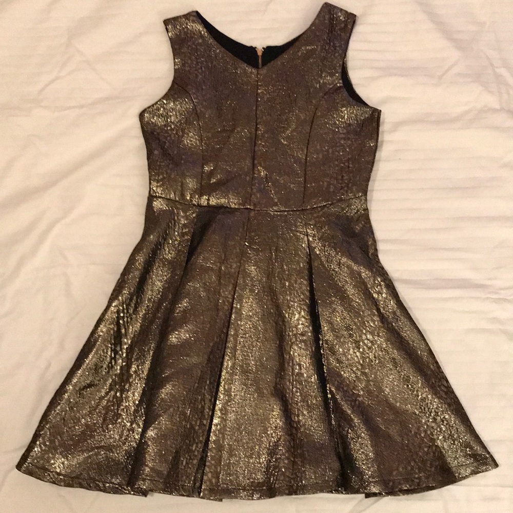 Girl’s Gold Shimmer Holiday Dress